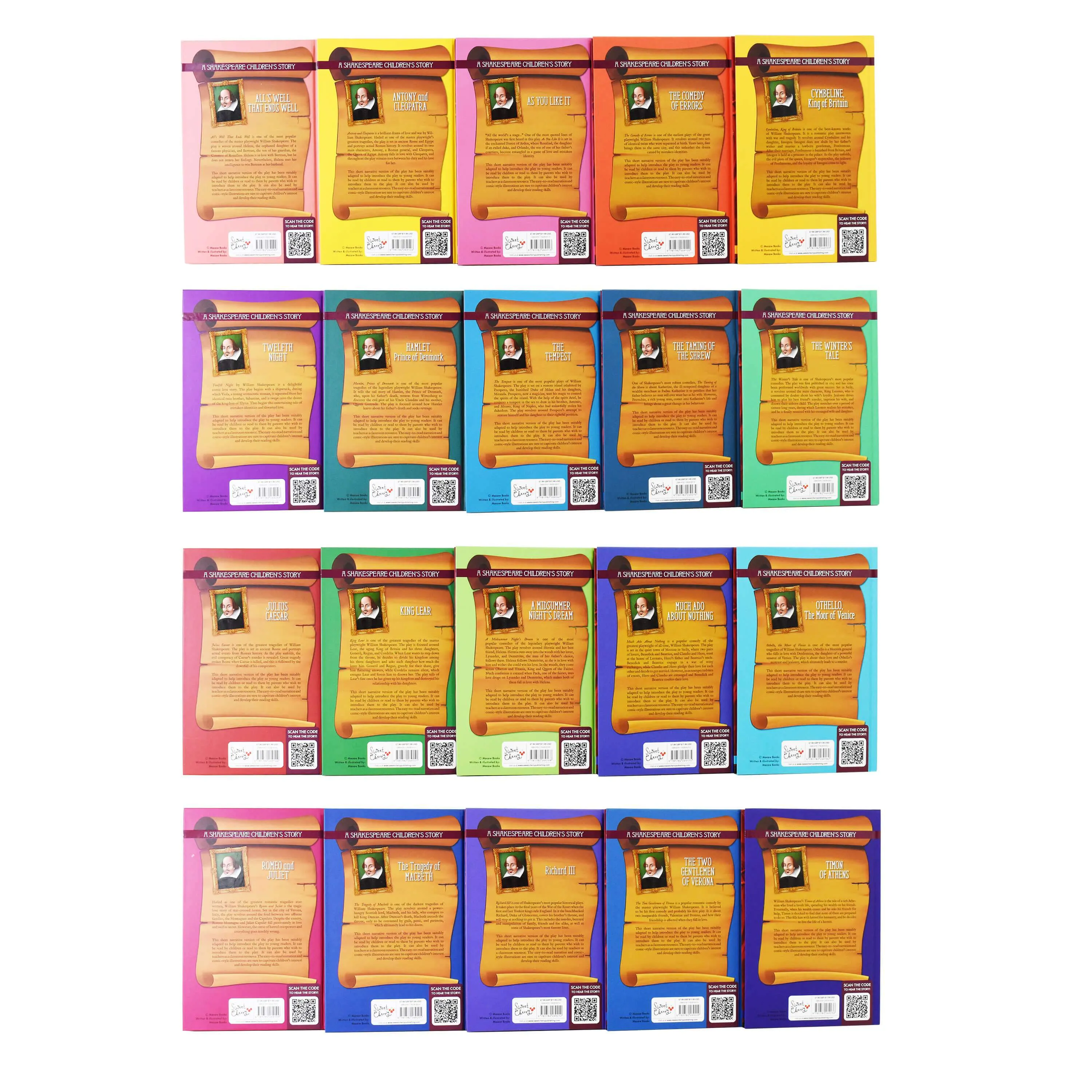 20 Shakespeare Easy Classics Childrens Stories The Complete Collection - Includes FREE (QR codes) - Age 7 - Hardback