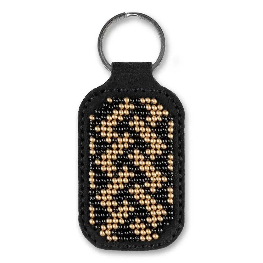 Bead embroidery kit on artificial leather Key ring FLBB-096