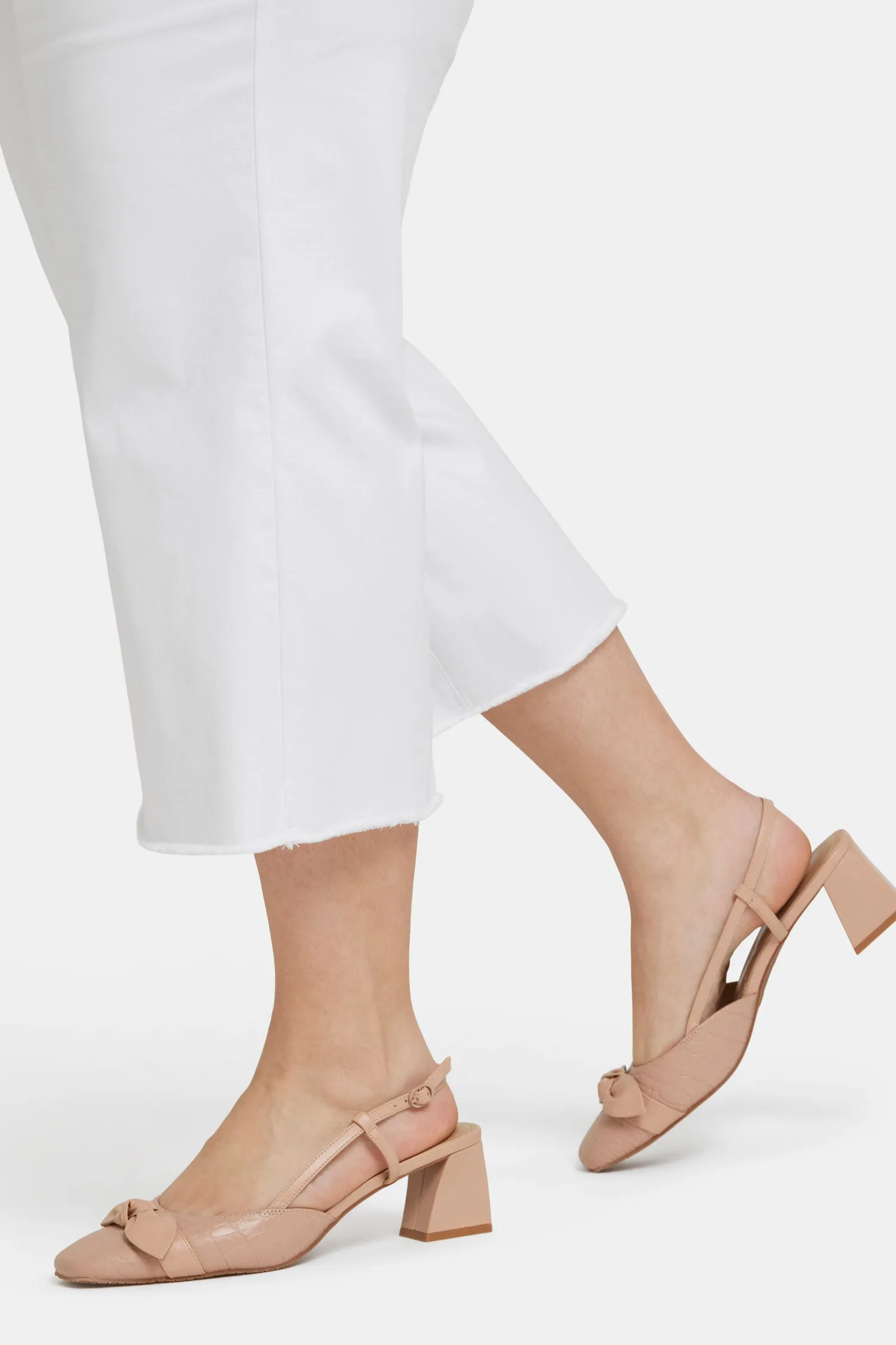 Brigitte Wide Leg Capri Jeans In Plus Size - Optic White