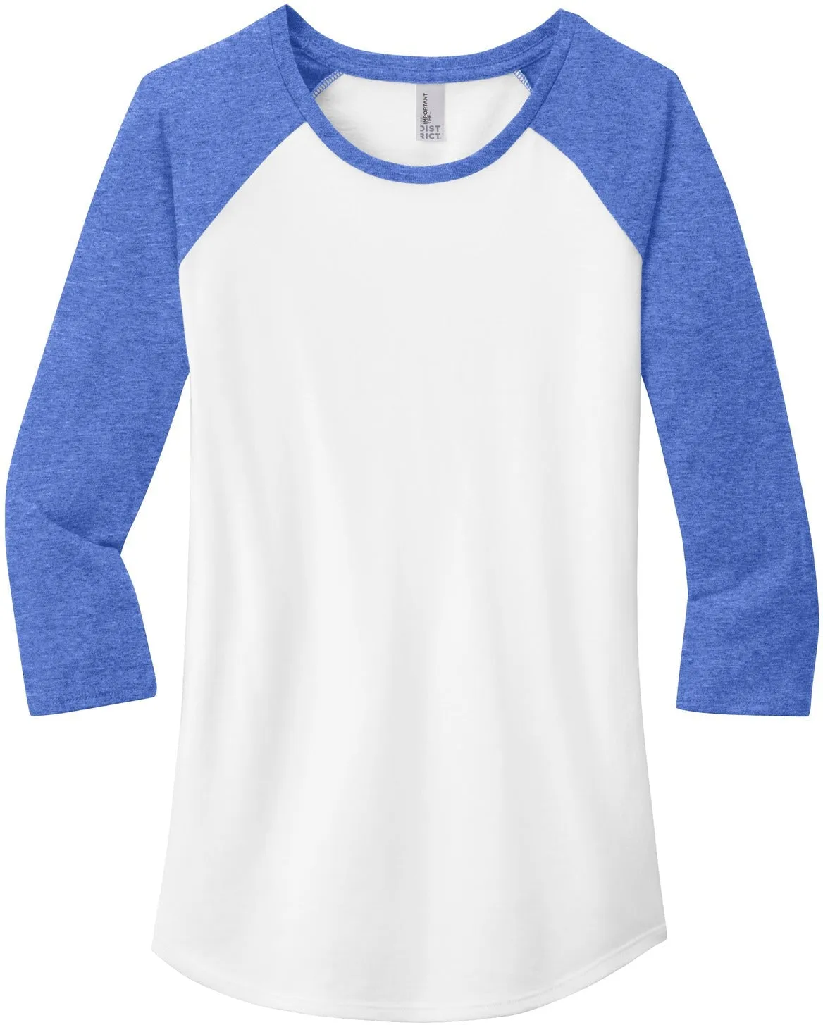 Closeout - District Ladies Fitted Very Important Tee 3/4-Sleeve Raglan