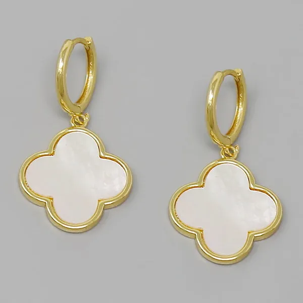 Clover Charm Mini Hoop Earrings
