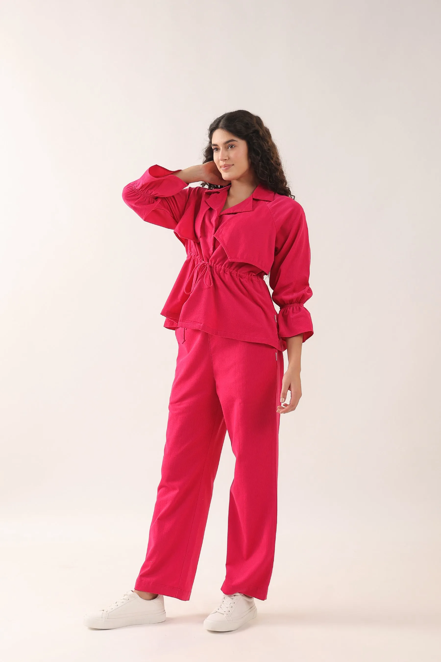Cranberry Popsicle Cotton Corduroy Coord Set