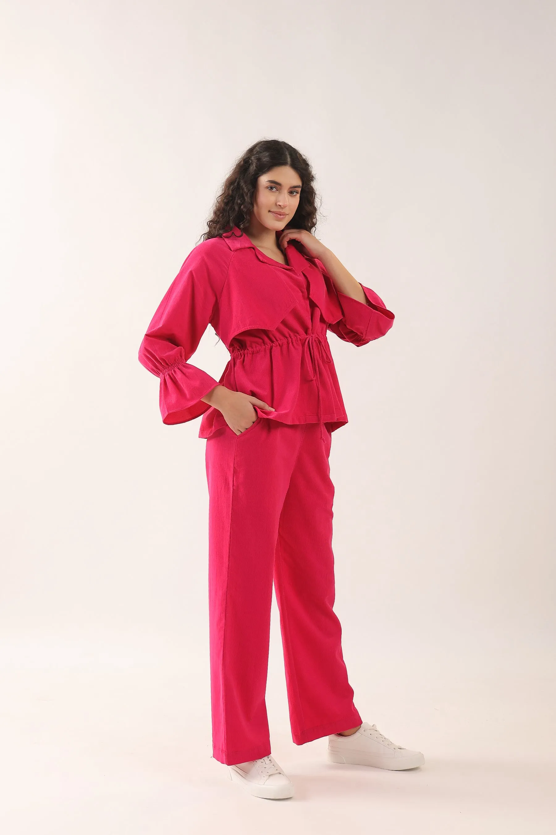 Cranberry Popsicle Cotton Corduroy Coord Set