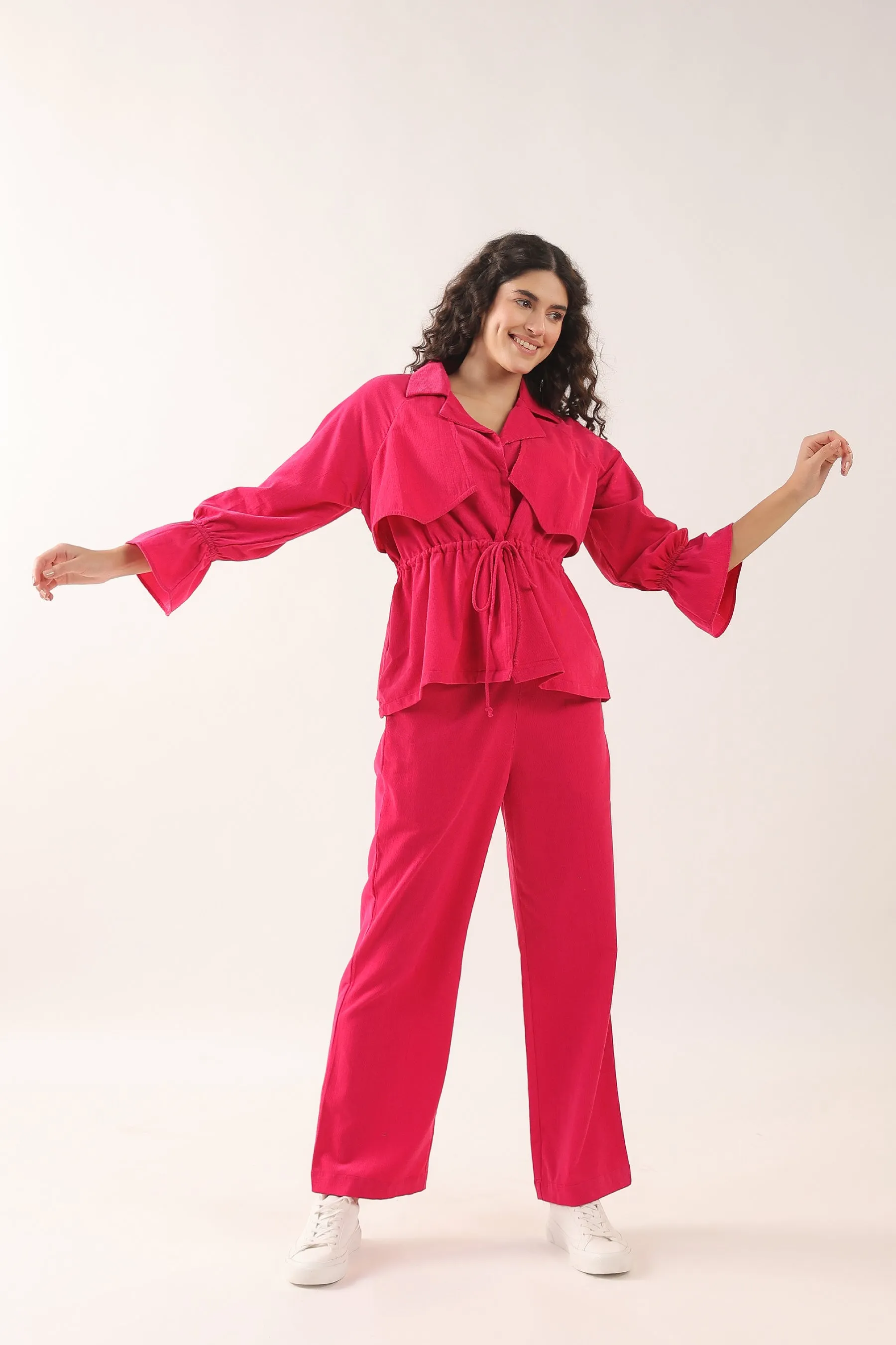 Cranberry Popsicle Cotton Corduroy Coord Set